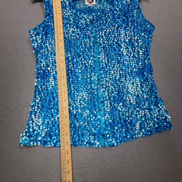 Royal Highness Equestrian Full Sequin Zipper Vest Medium 90's Disco Horse Fairy - Picture 5 of 6